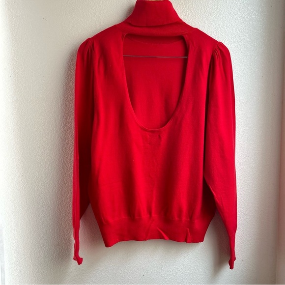 ASOS | Red Open Back Turtle Neck Sweater - Picture 1 of 7
